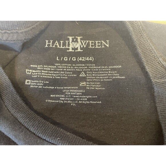 Halloween II Shirt Mens Large Black Purple Horror Movie Michael Myers Cotton - Picture 4 of 8